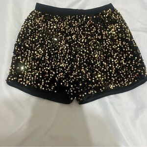 SHEIN Black and Gold Sequin Shorts